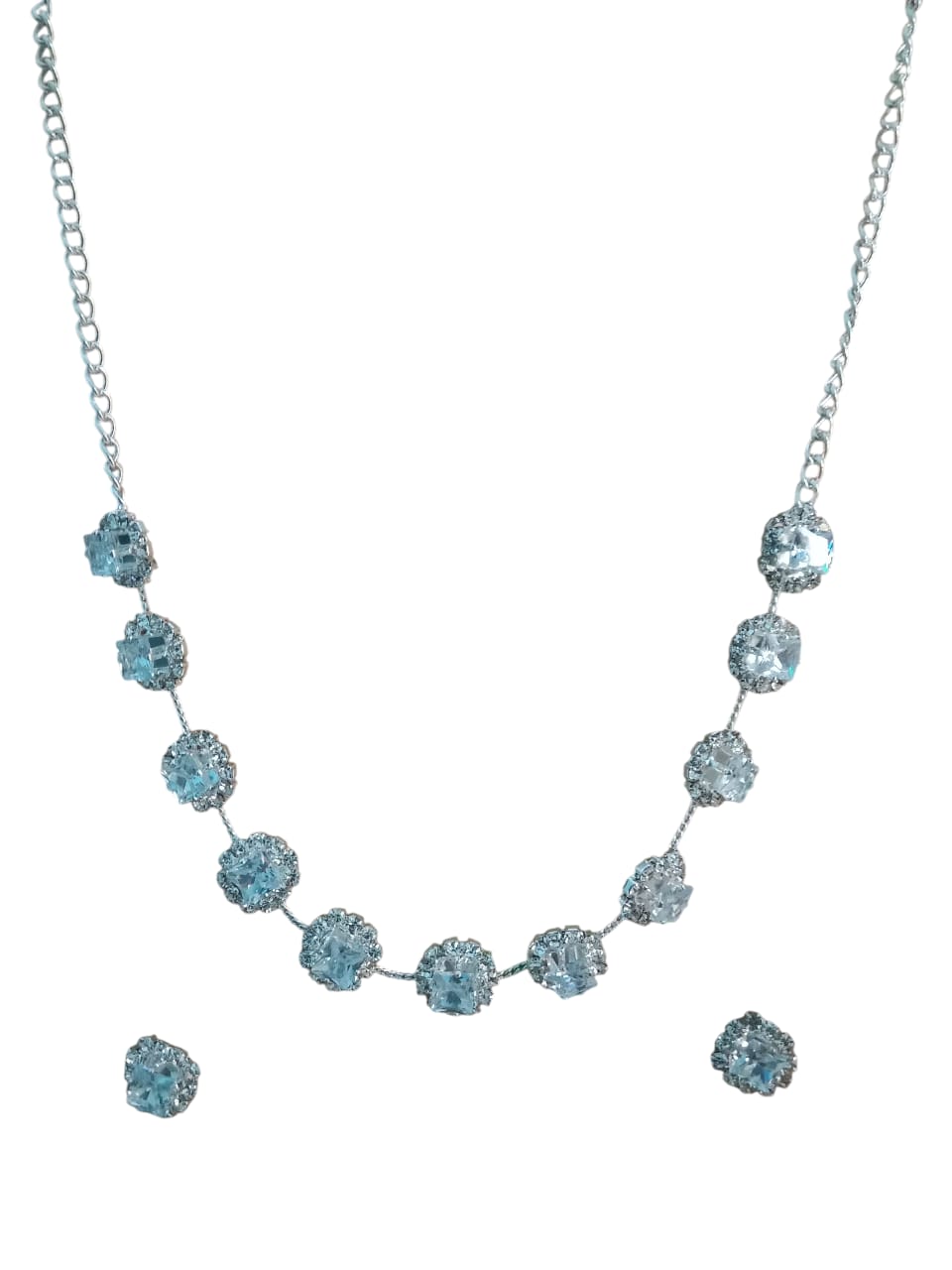 necklace and earring set.  a silver