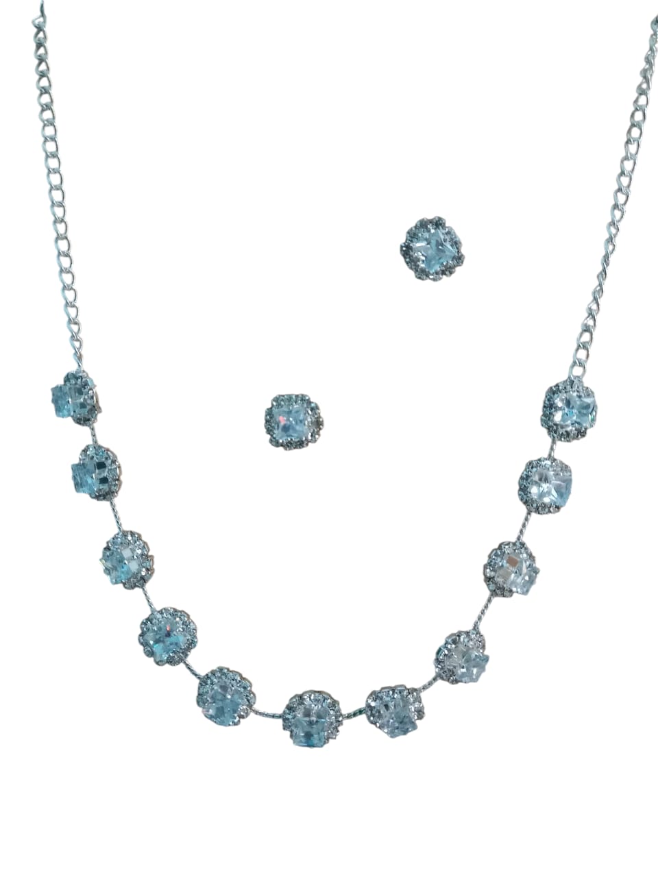 necklace and earring set.  a silver